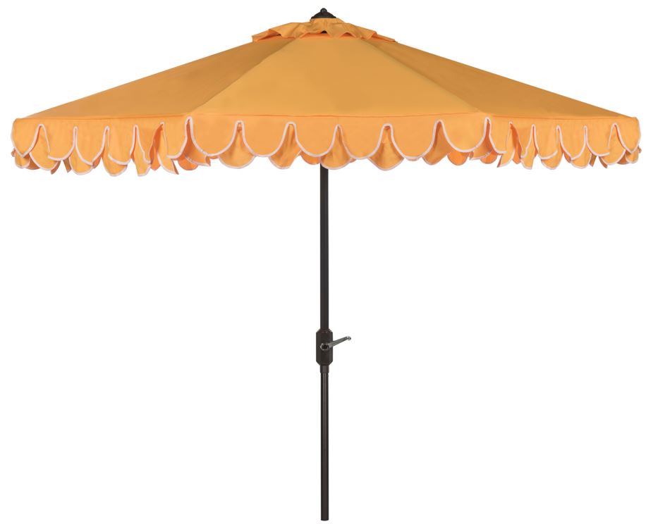 Uv Resistant Elegant Valance 9Ft Auto Tilt Umbrella | Safavieh - PAT8006