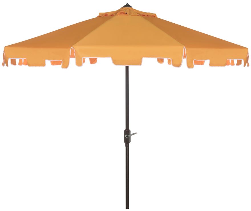 Uv Resistant Zimmerman 9 Ft Crank Market Push Button Tilt Umbrella With Flap | Safavieh - PAT8000