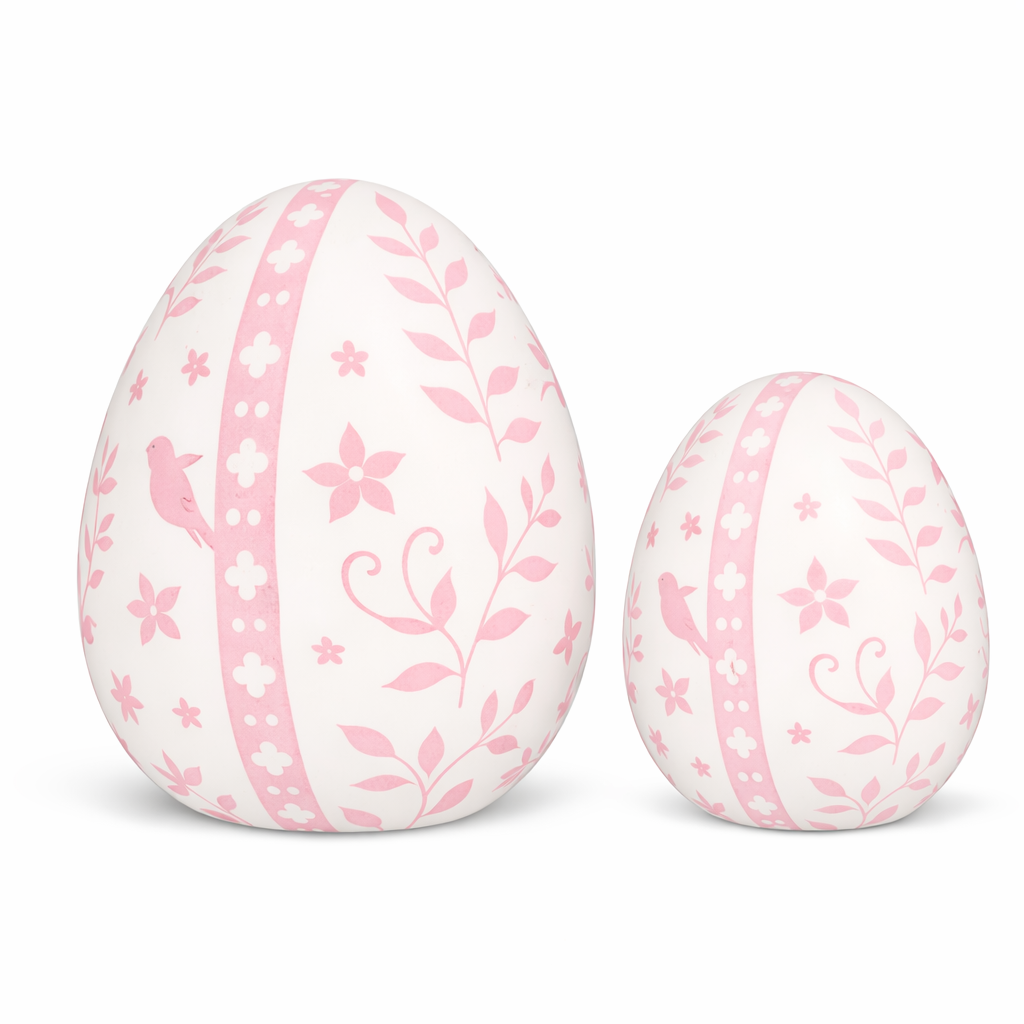 Pink & White Trellis Leaf Egg