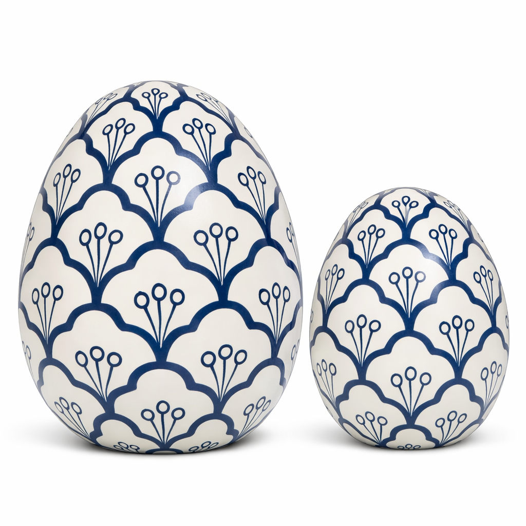 Navy & White Trellis Egg