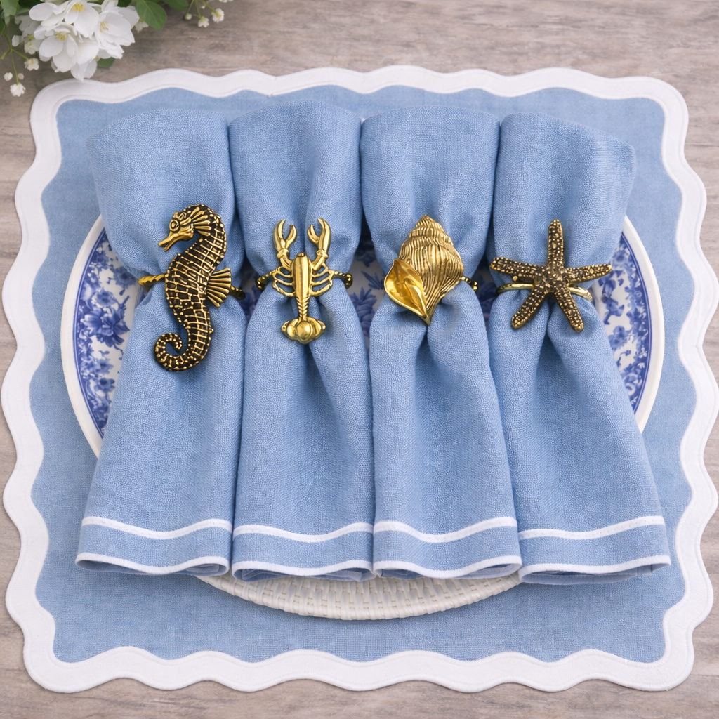 Sea Shore Set of 4 Napkin Ring
