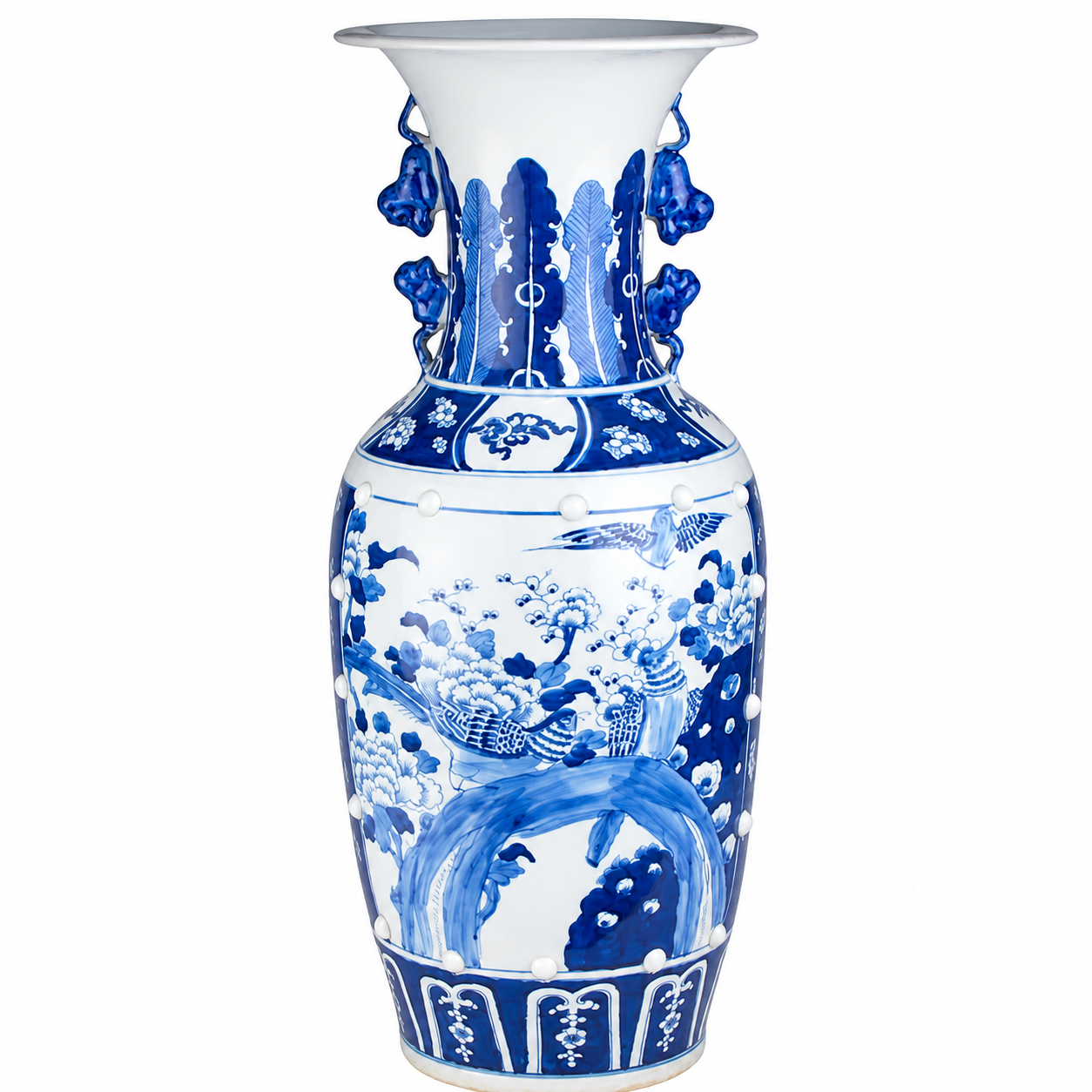 Extra Large Bird Scene Vase