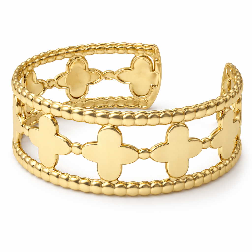 Gold Clover Cuff