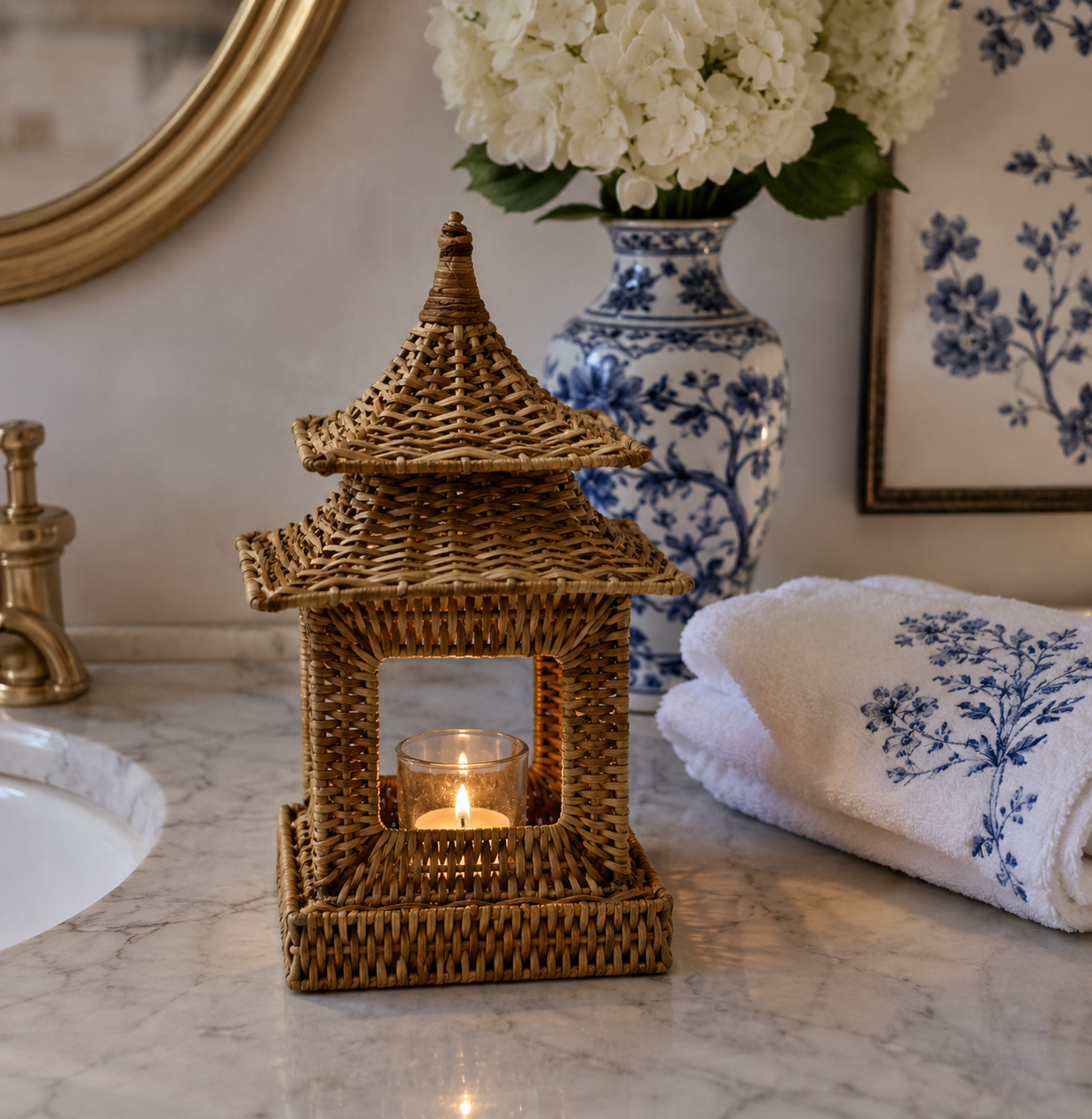 Square Wicker Pagoda (3 Sizes)