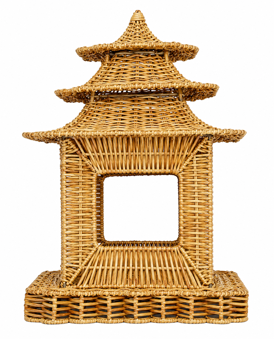 Natural Scalloped Wicker Pagoda (3 Sizes)