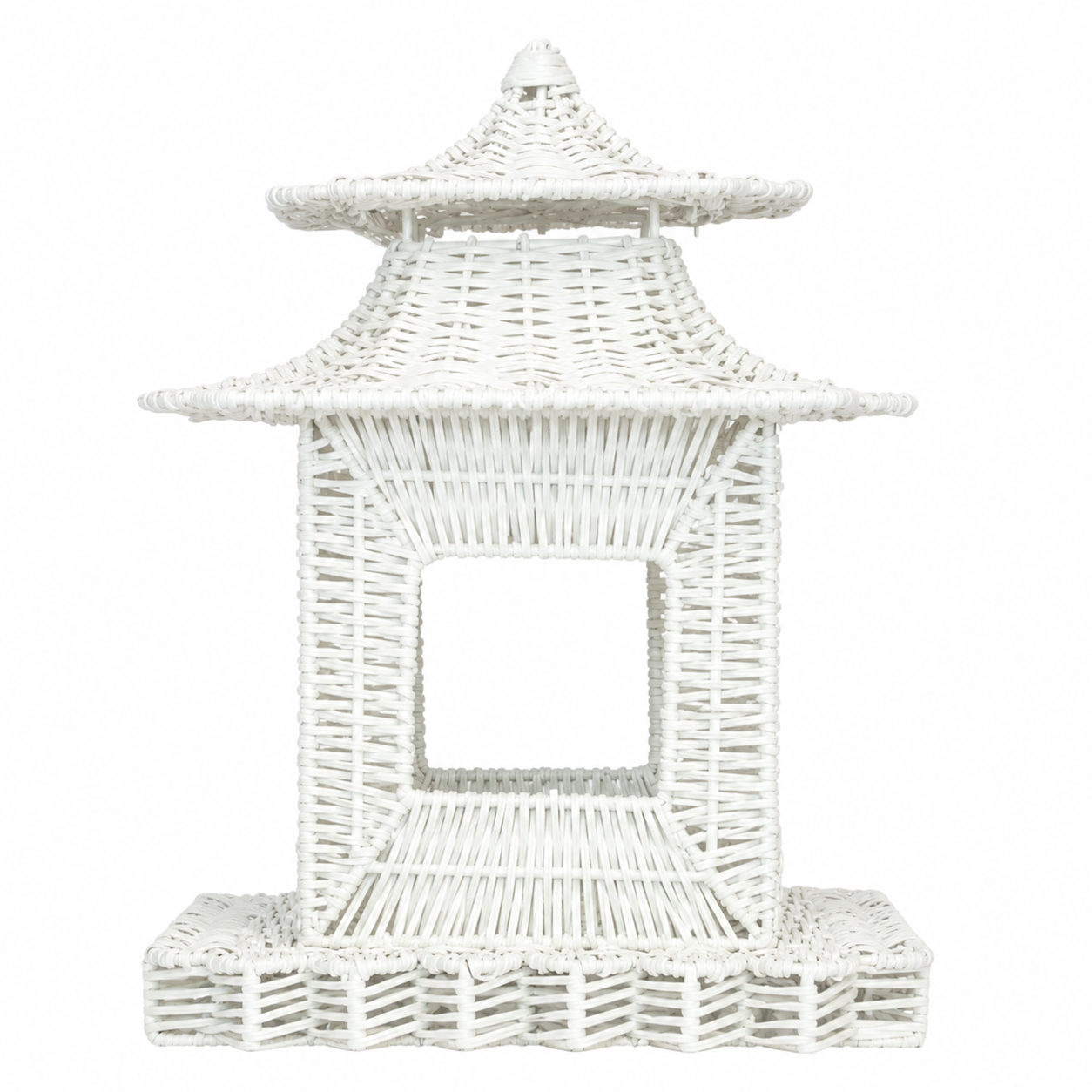 White Scalloped Wicker Pagoda (3 Sizes)