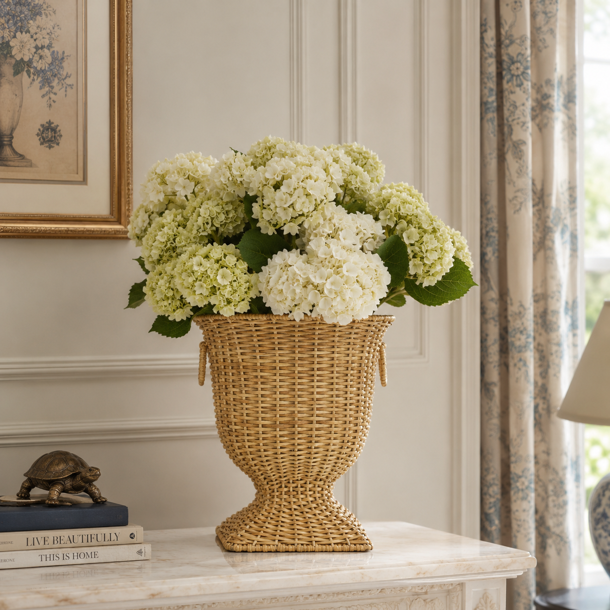 Square Wicker Urn and Pedestal (3 Options)