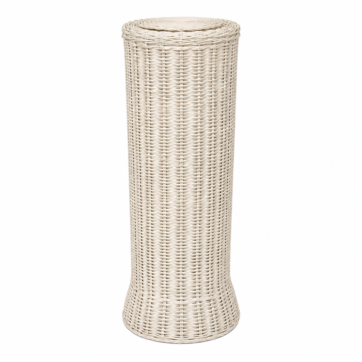 White Round Wicker Urn and Pedestal (3 Options)