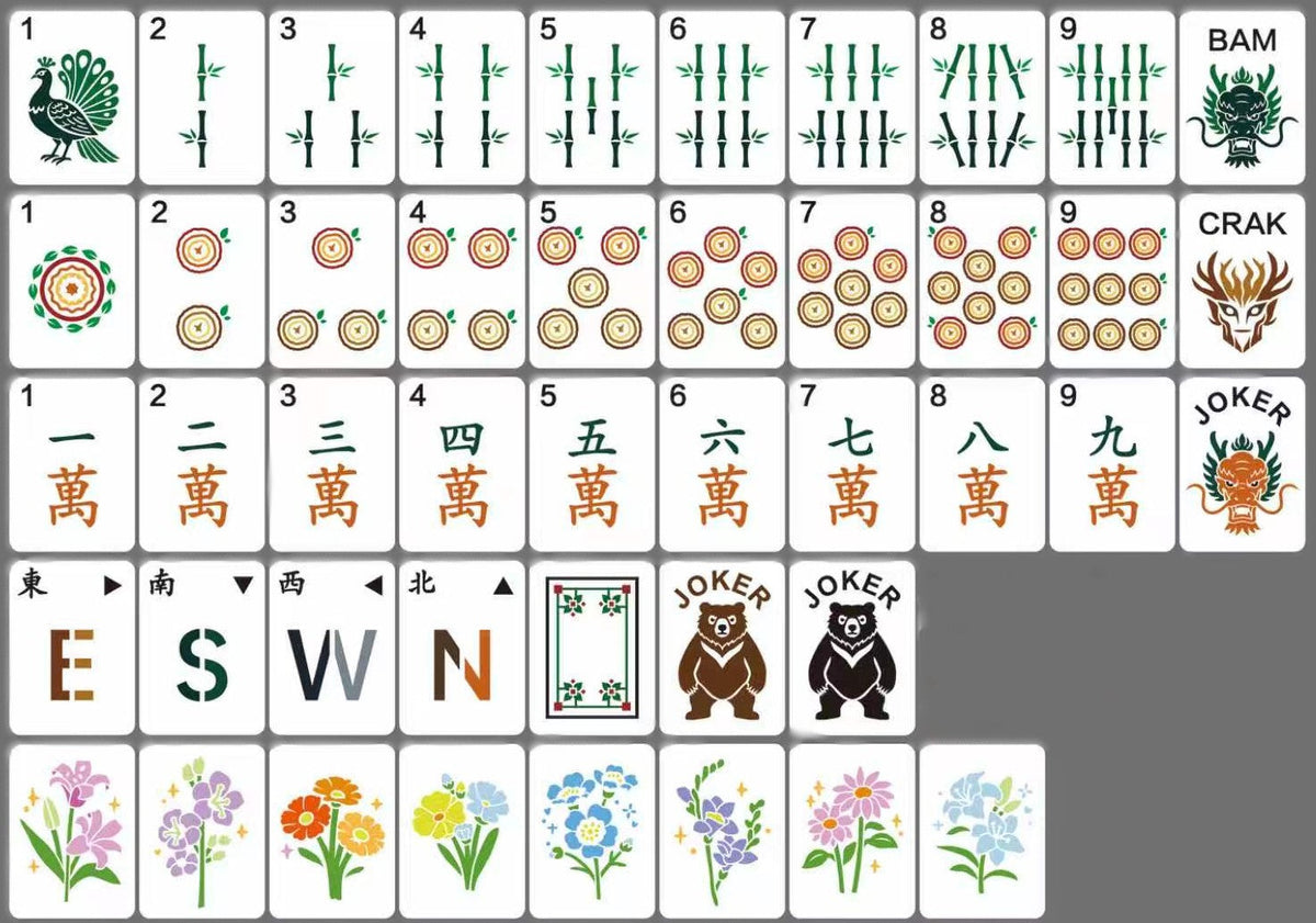 Emerald Dynasty Mahjong Tile Set