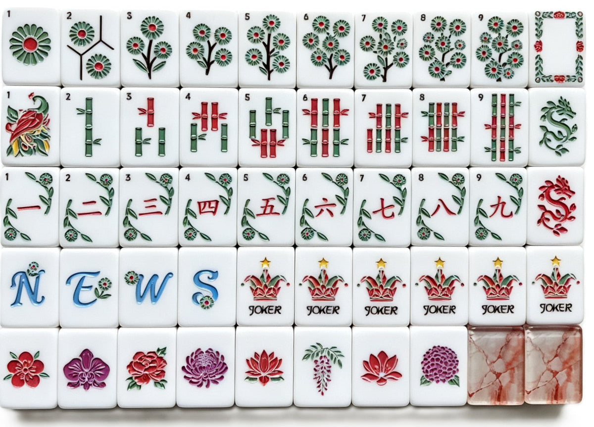 Blushing Garden Mahjong Tile Set