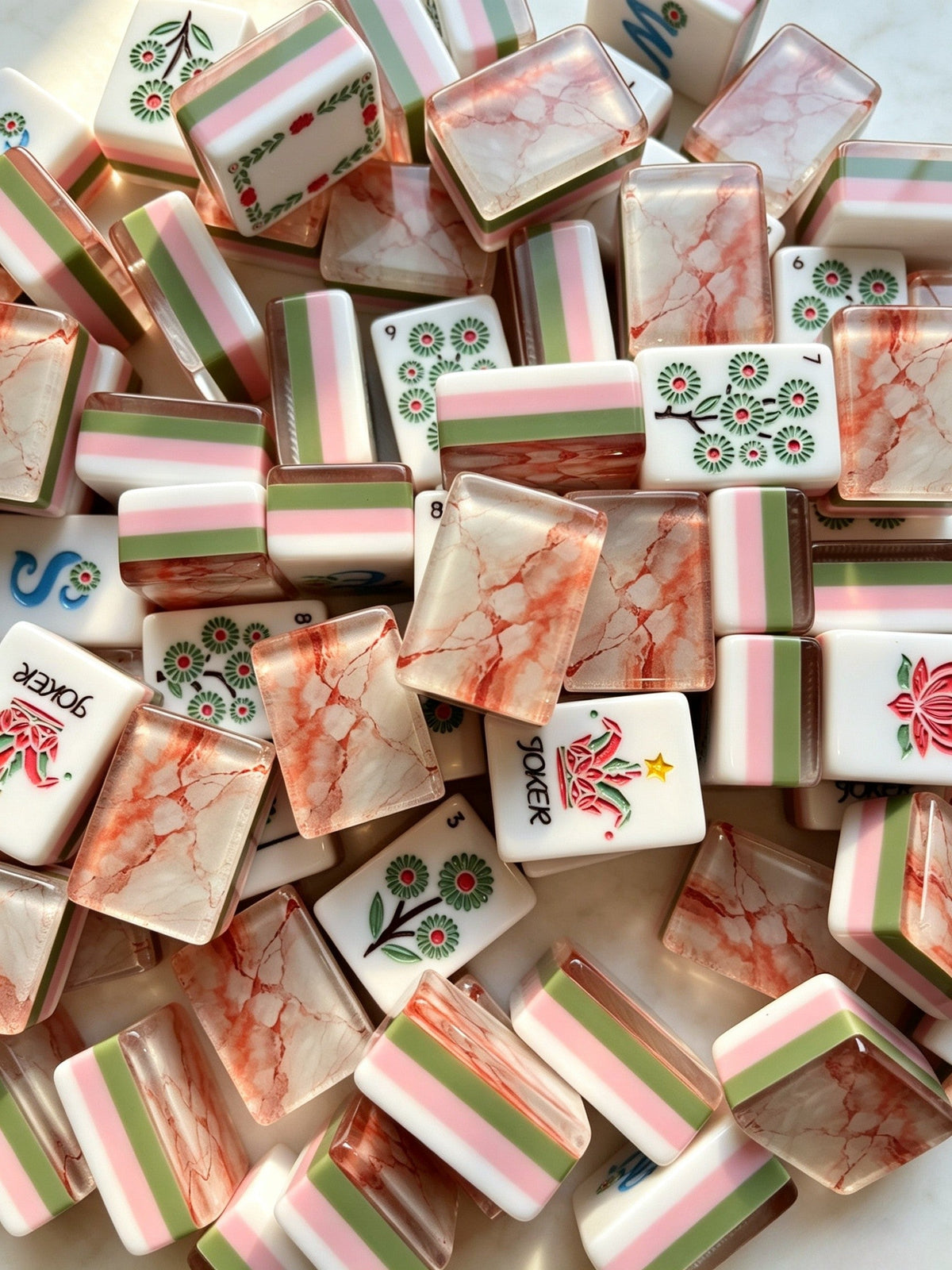 Blushing Garden Mahjong Tile Set