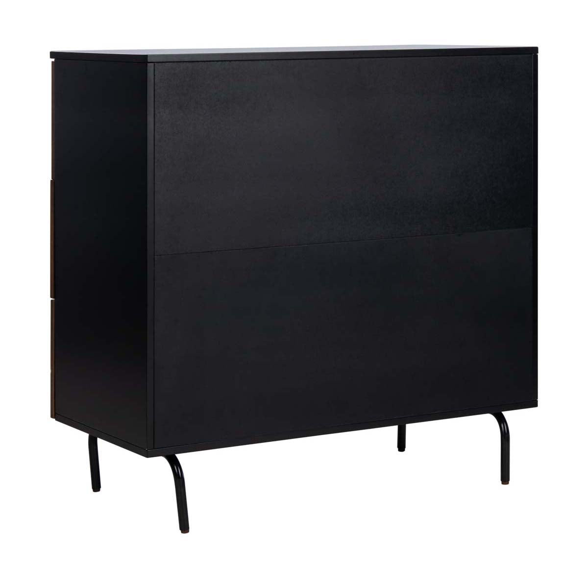 Genevieve 3 Drawer Dresser | Safavieh - Walnut/Black/Gold