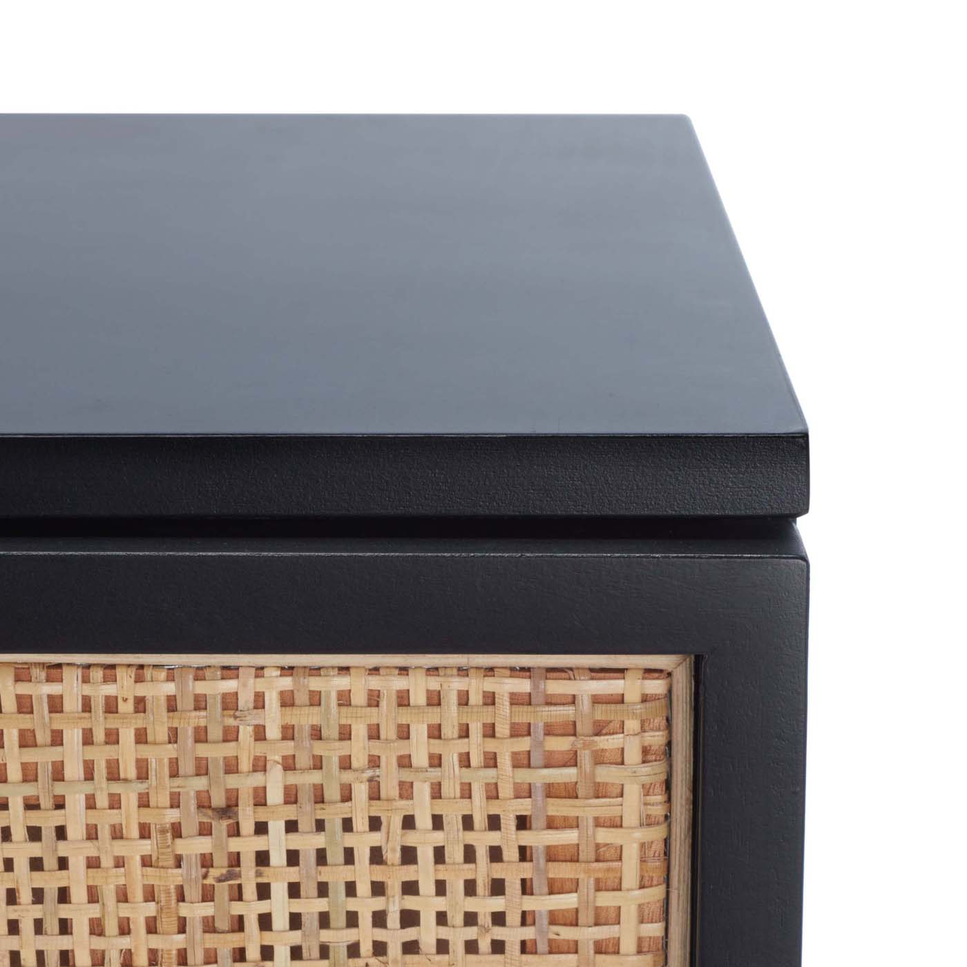 Zadie 6 Drawer Rattan Dresser | Safavieh - Black / Natural