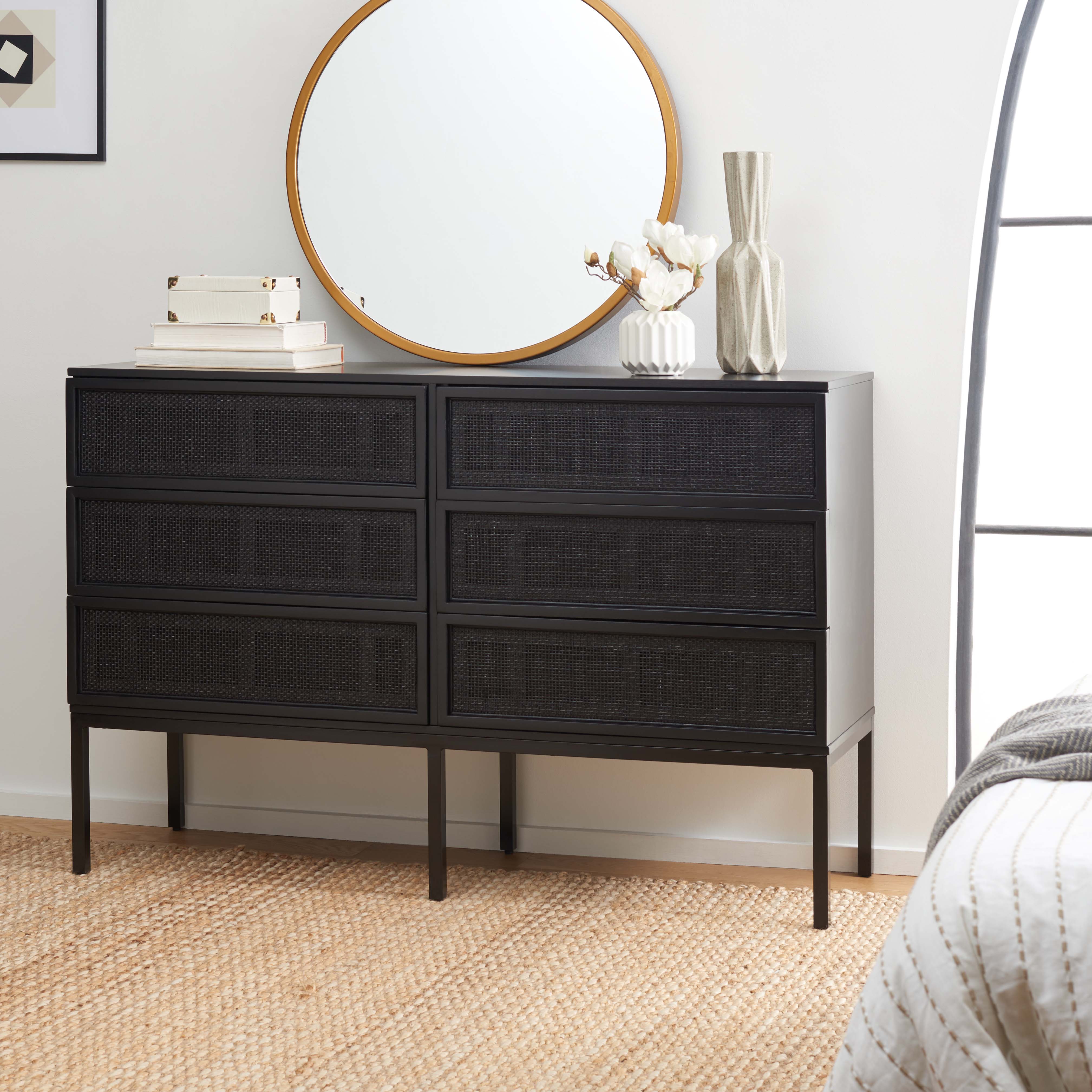 Zadie 6 Drawer Rattan Dresser, DRS9600