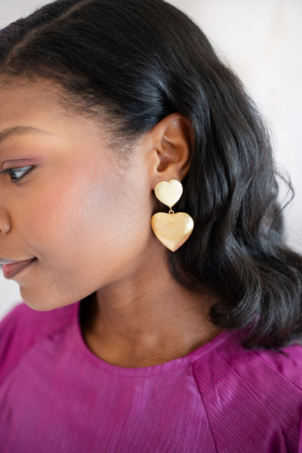Scout - Brushed Gold Heart Earring- 18k Gold Plated