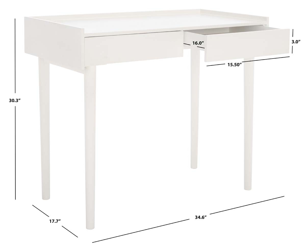 Henley 2 Drawer Desk | Safavieh - Antique White