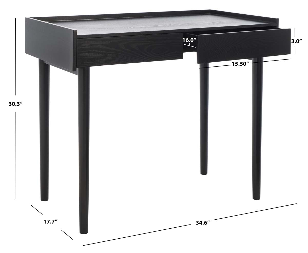 Henley 2 Drawer Desk | Safavieh - Black