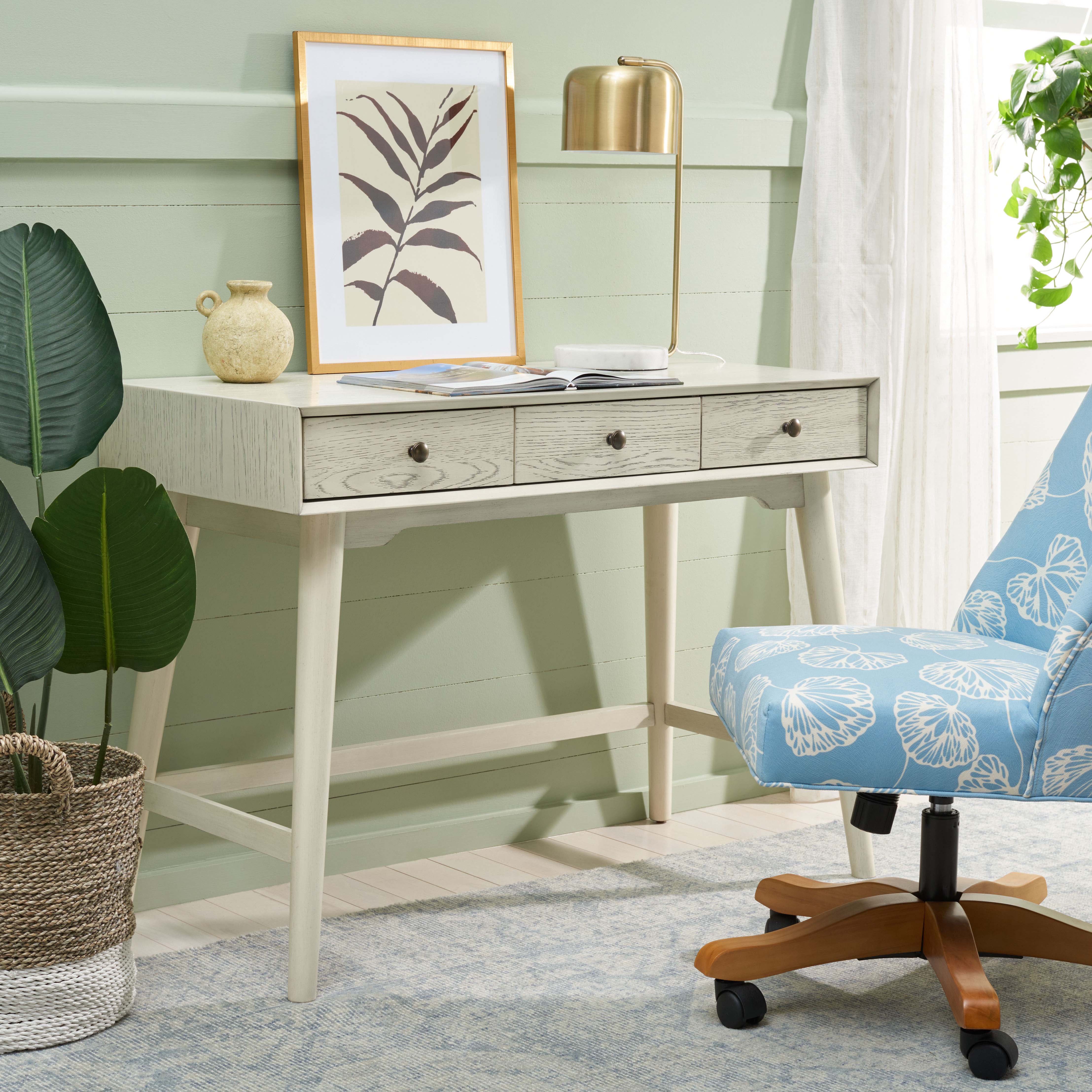 Scully 3 Drawer Desk | Safavieh - White Wash