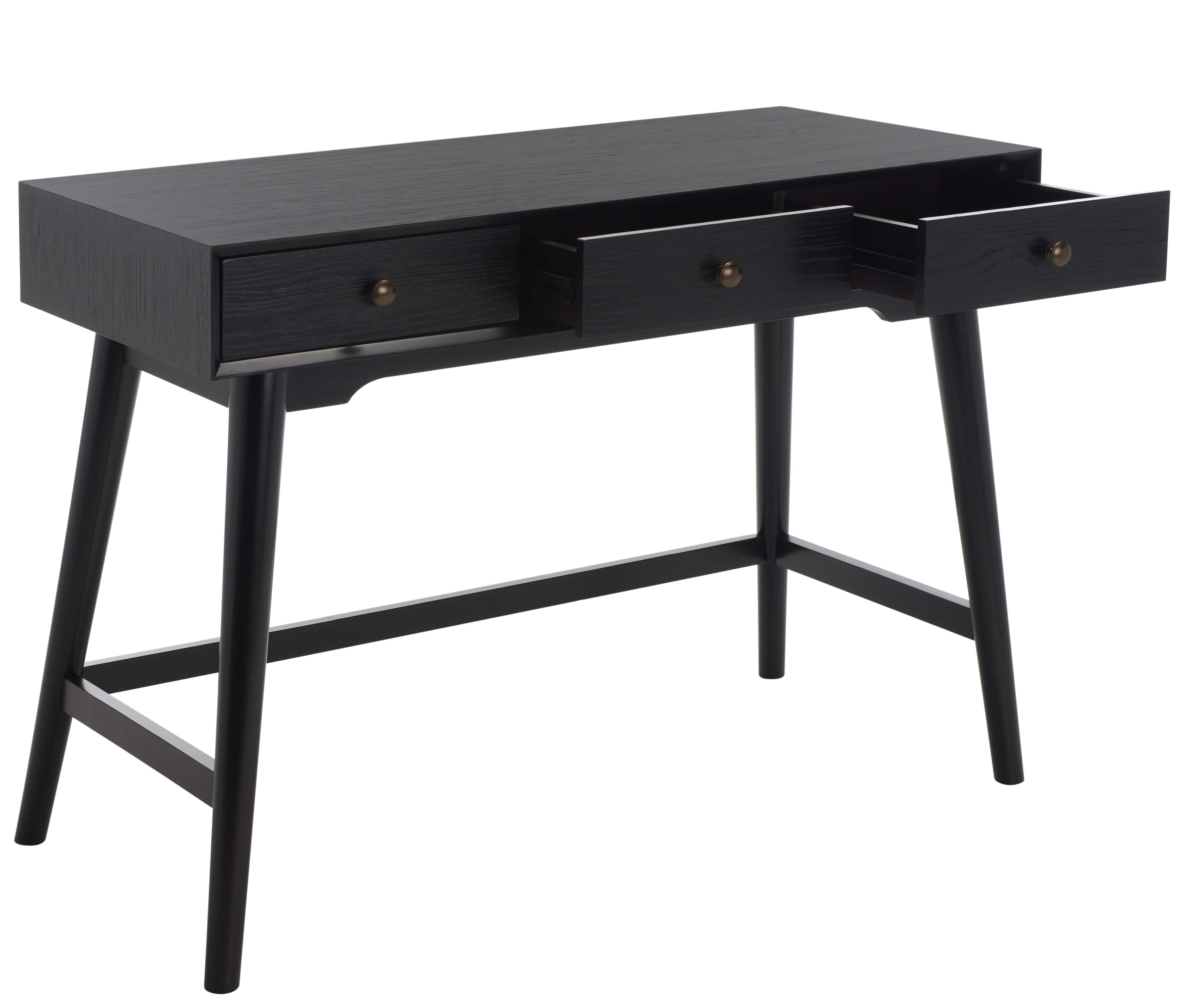 Scully 3 Drawer Desk | Safavieh - Black