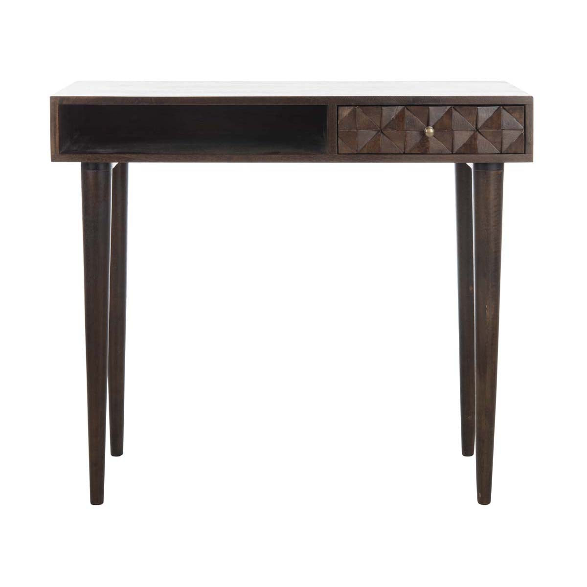 Zinnia Desk | Safavieh - Walnut/Mango Wood