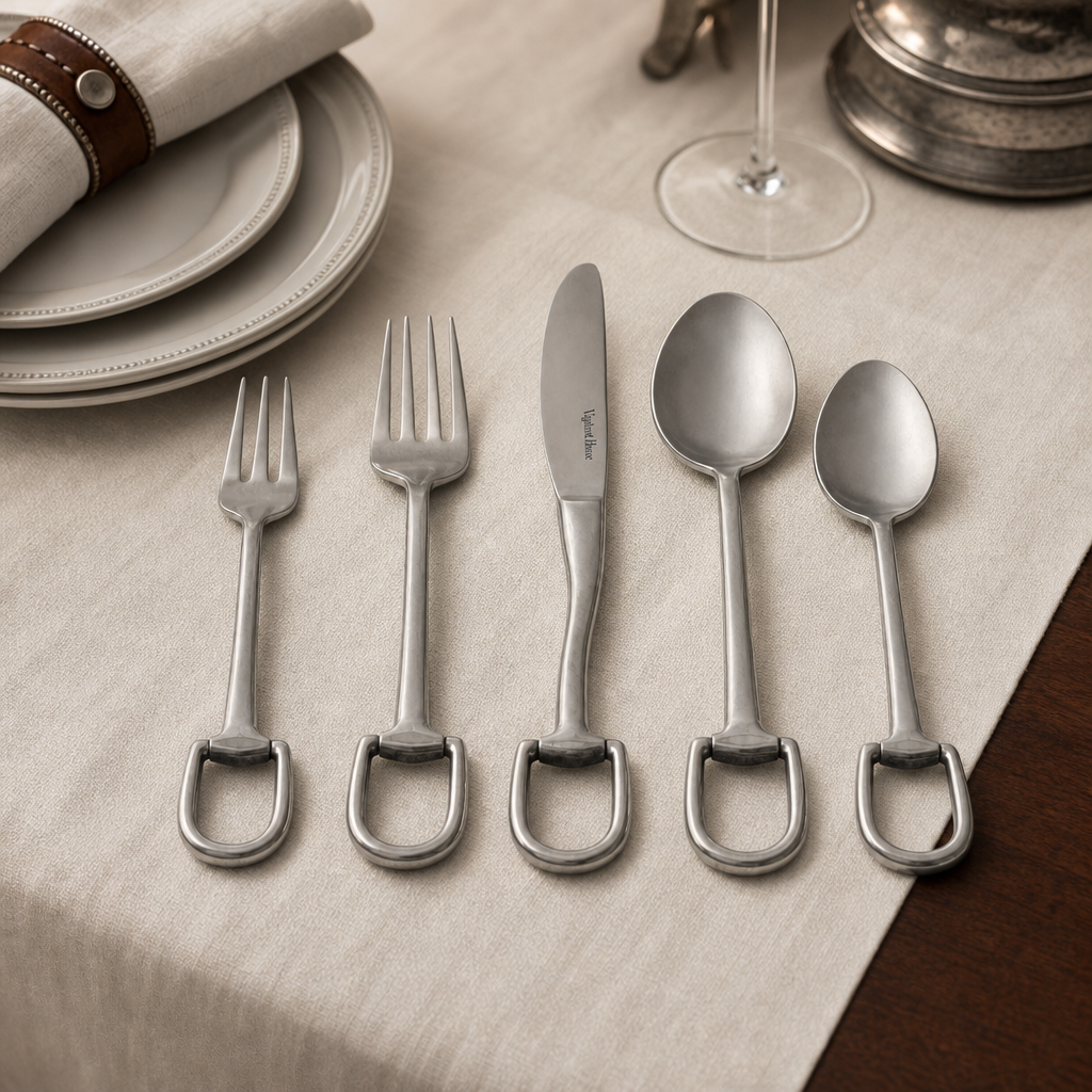 Stirrup Five piece Flatware Set - Stainless Steel Matt Silver