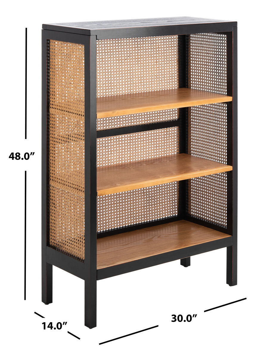 Franz 3 Shelf Cane Back Etagere | Safavieh - ETG2103