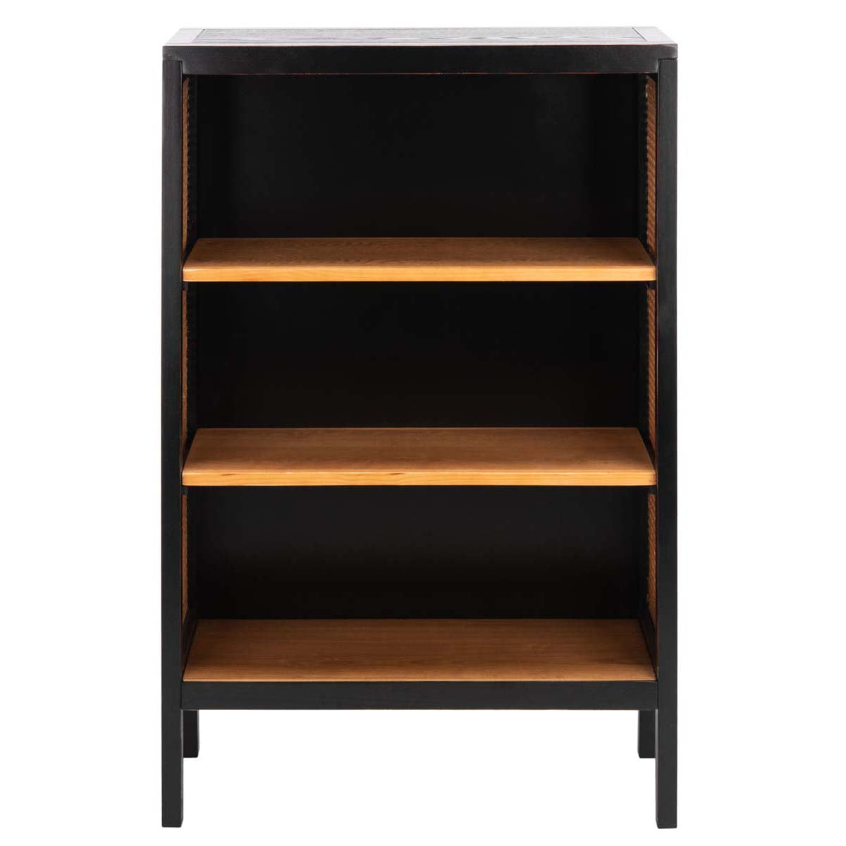 Franz 3 Shelf Wood Back Etagere | Safavieh - Black / Natural