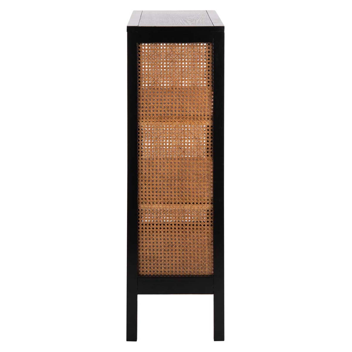 Franz 3 Shelf Wood Back Etagere | Safavieh - Black / Natural