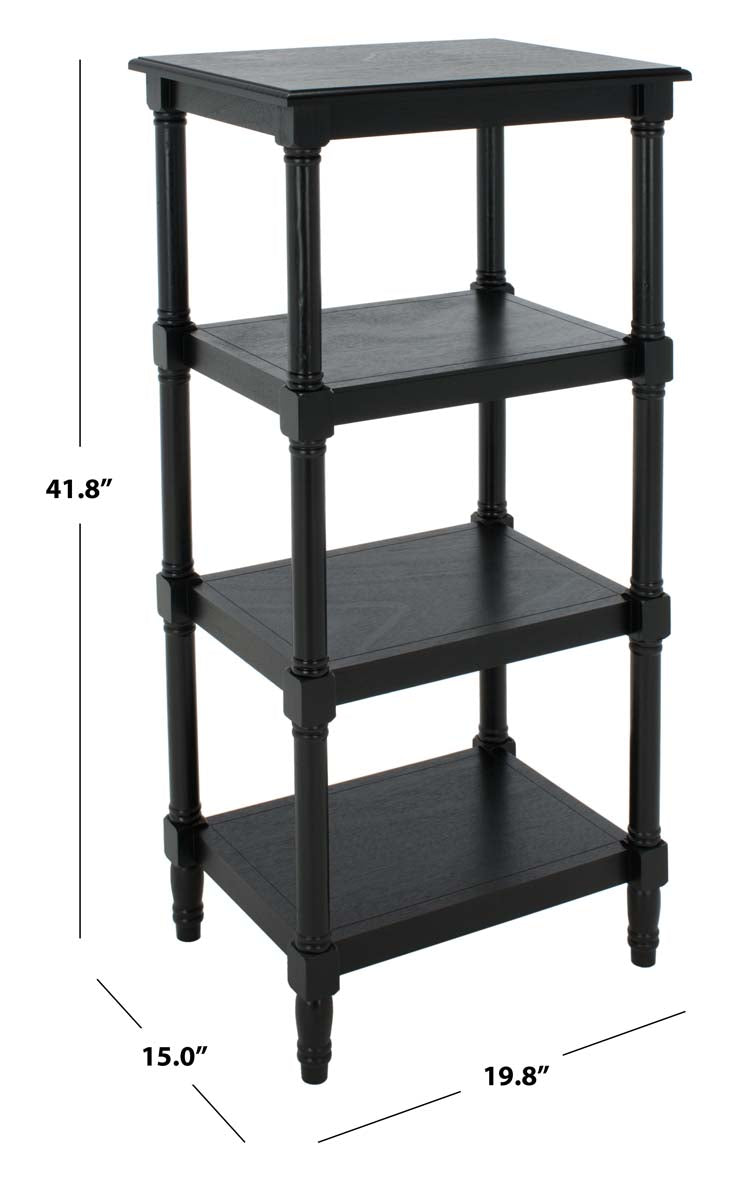 Cassie 4 Shelf Bookcase | Safavieh - Black