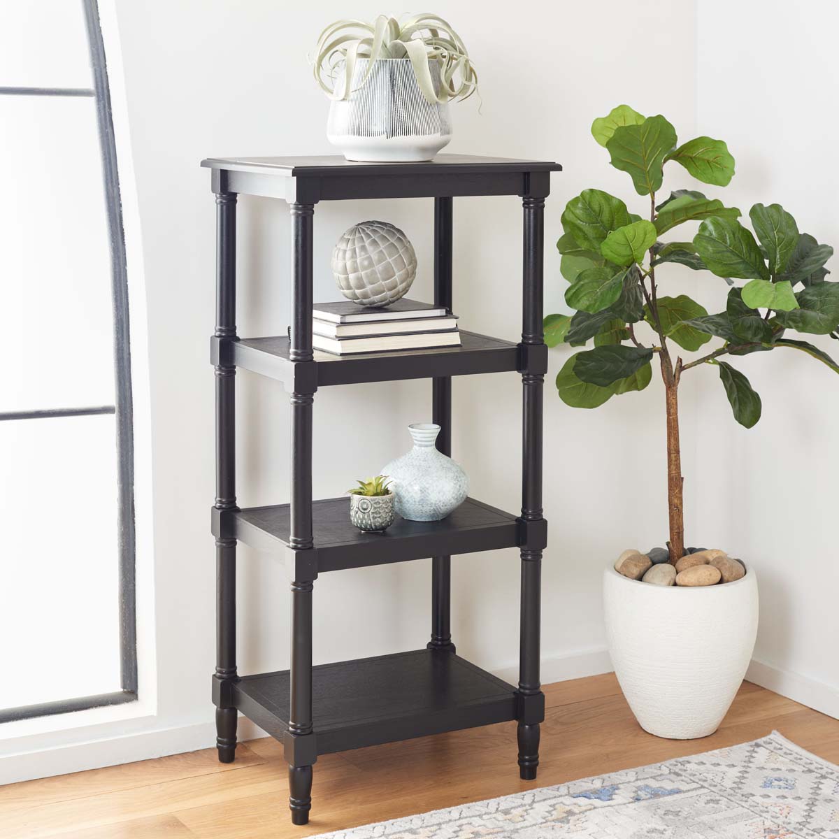 Cassie 4 Shelf Bookcase | Safavieh - Black