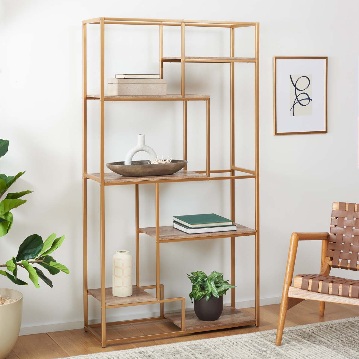 Rege 6 Shelf Etagere | Safavieh - Gold