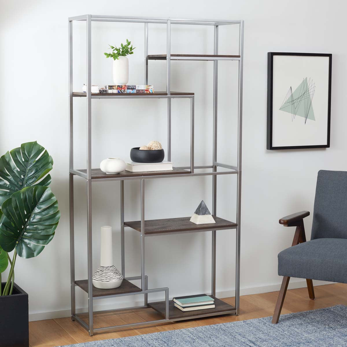 Rege 6 Shelf Etagere | Safavieh - Silver