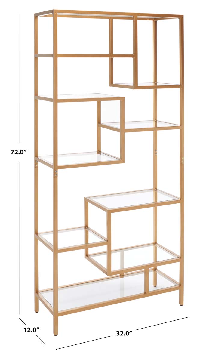 Ramie 10 Shelf Etagere | Safavieh - Gold