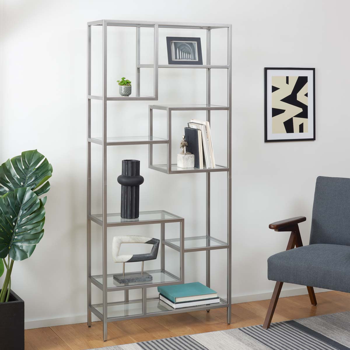 Ramie 10 Shelf Etagere | Safavieh - Silver