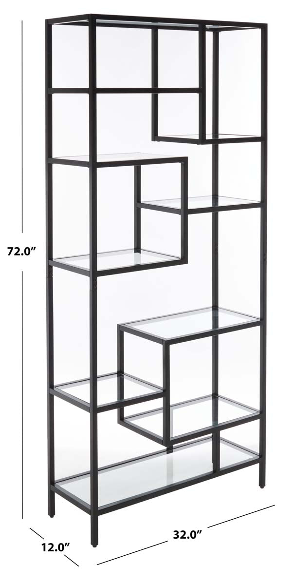 Ramie 10 Shelf Etagere | Safavieh - Matte Black