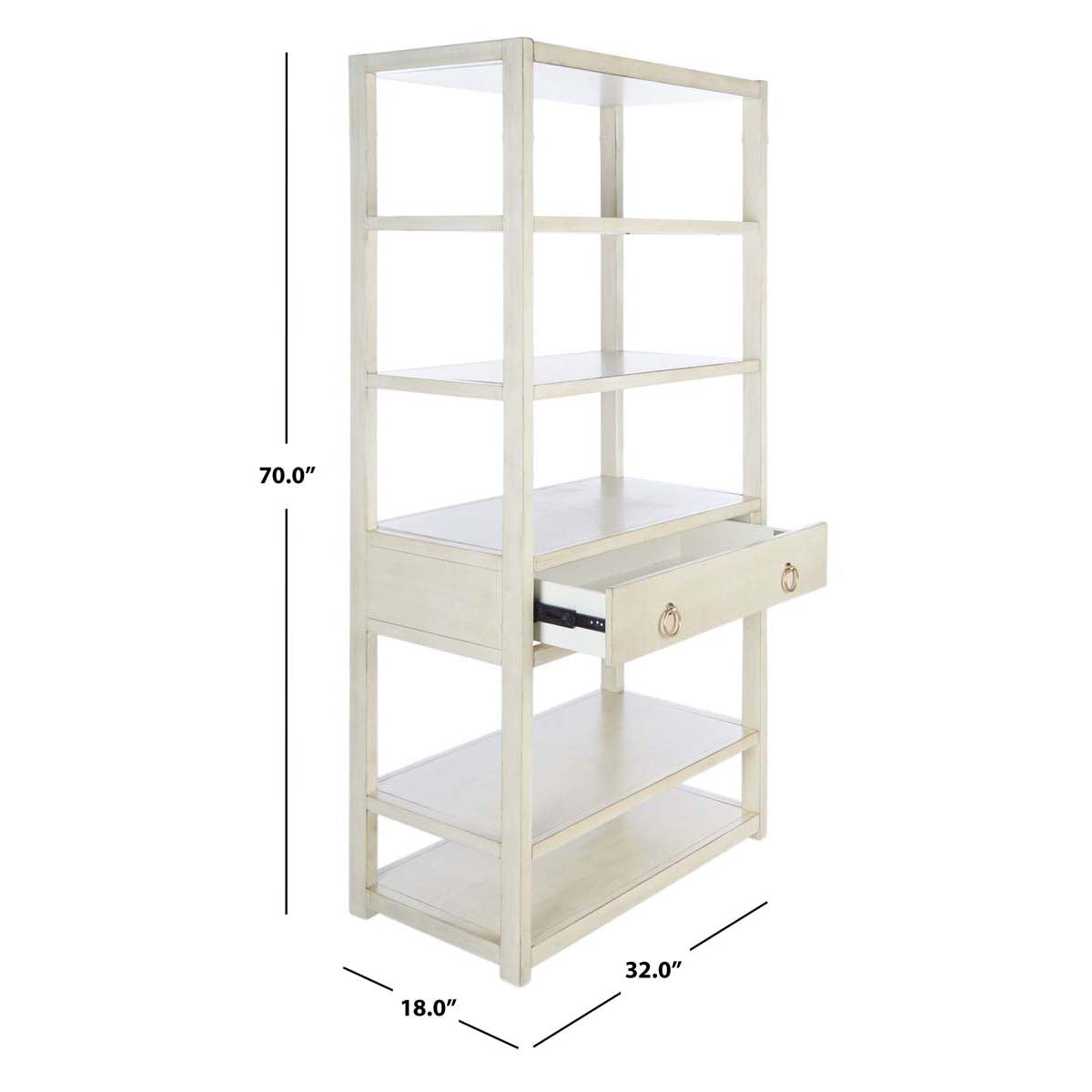 Johni 1 Drawer 5 Shelf Etagere-Antique White