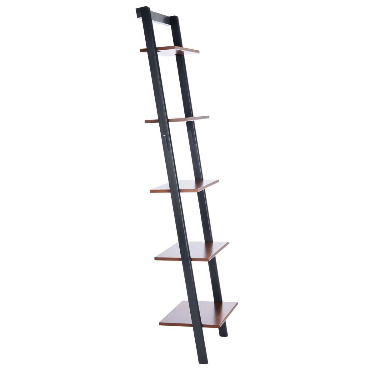 Allaire 5 Tier Leaning Etagere-Honey Brown / Charcoal