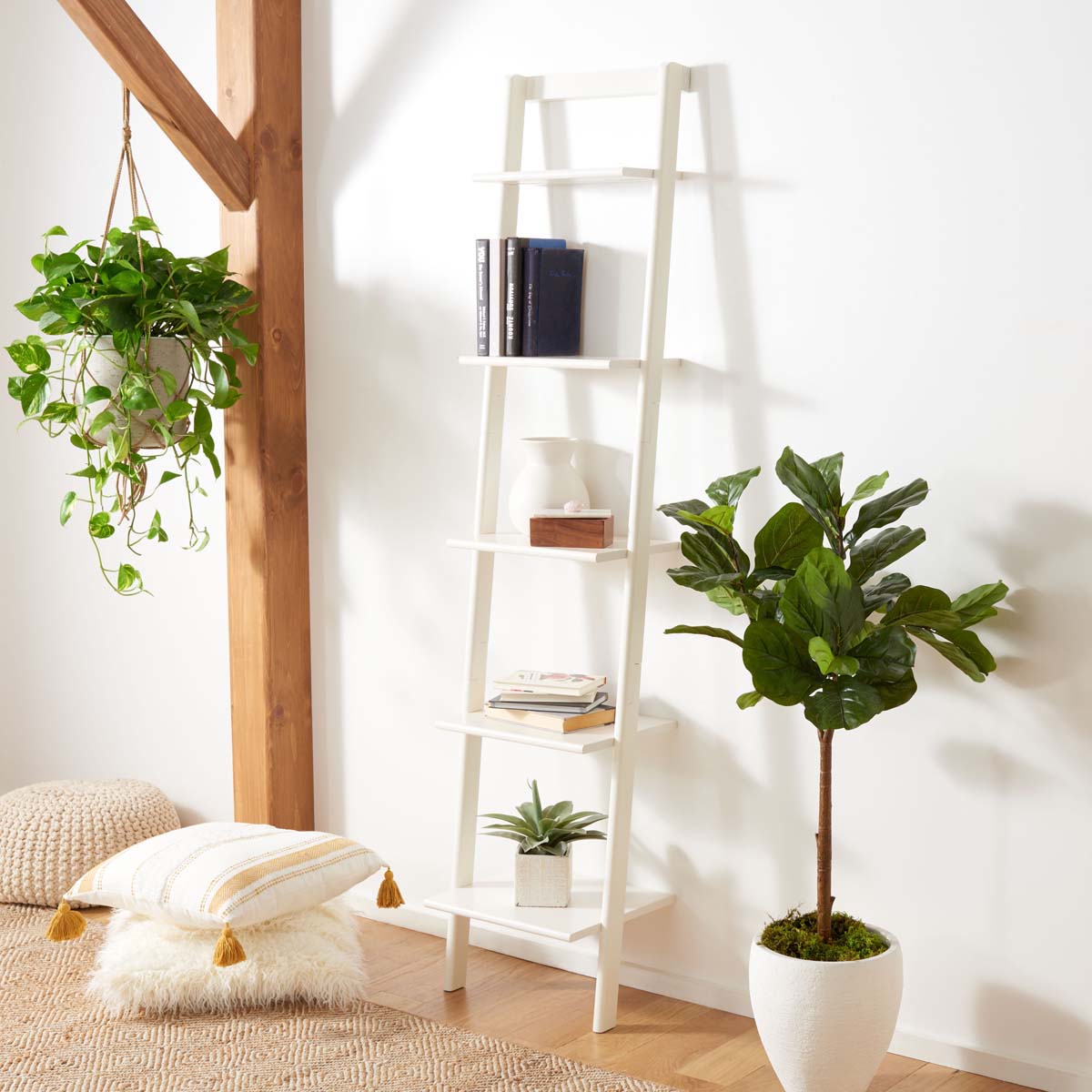 Allaire 5 Tier Leaning Etagere | Safavieh - White