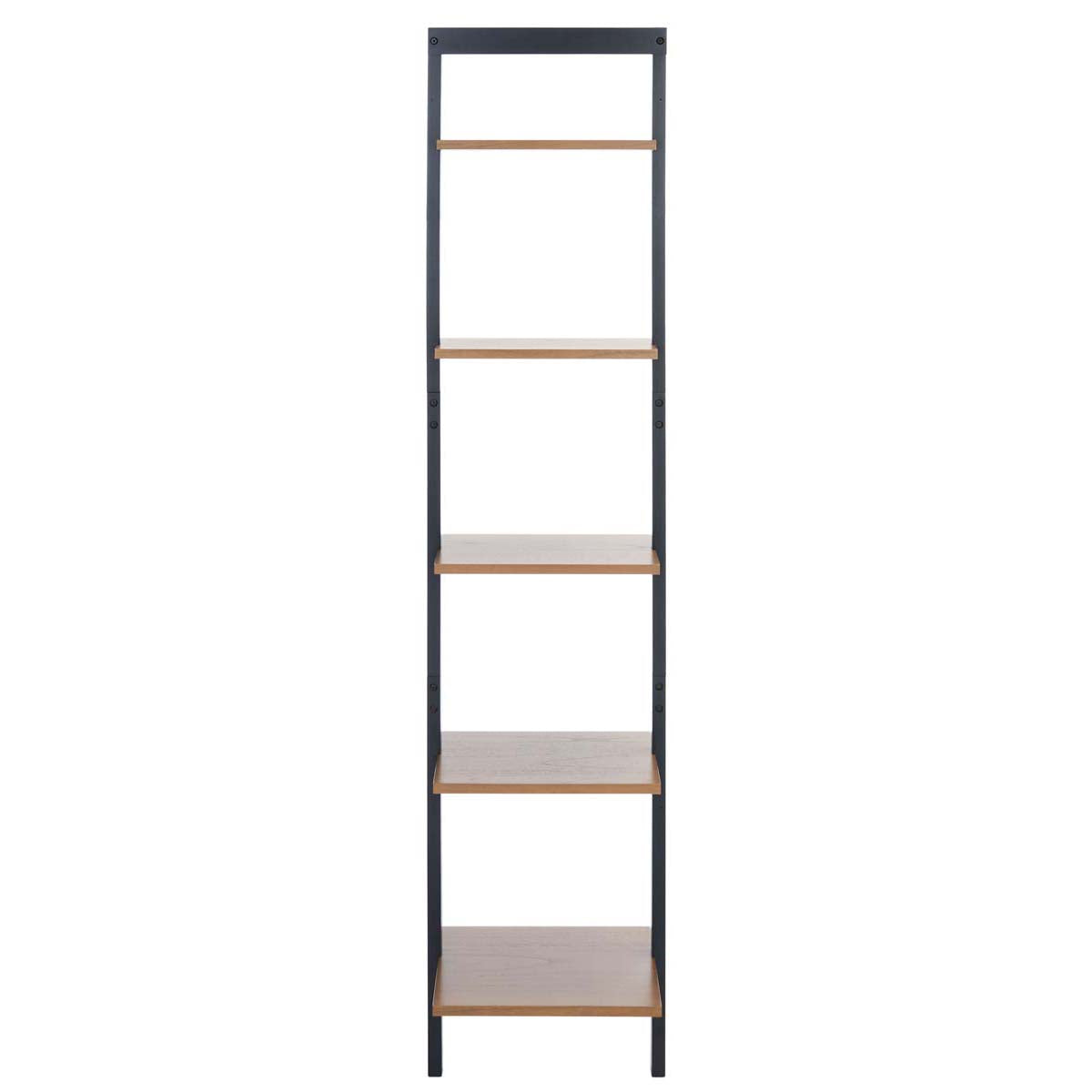 Allaire 5 Tier Leaning Etagere | Safavieh - Natural / Charcoal