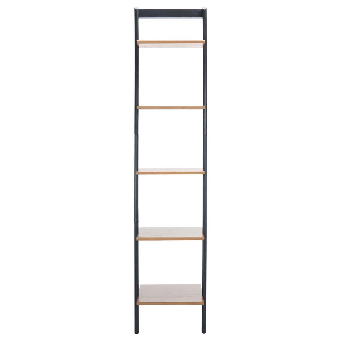 Allaire 5 Tier Leaning Etagere | Safavieh - Natural / Charcoal