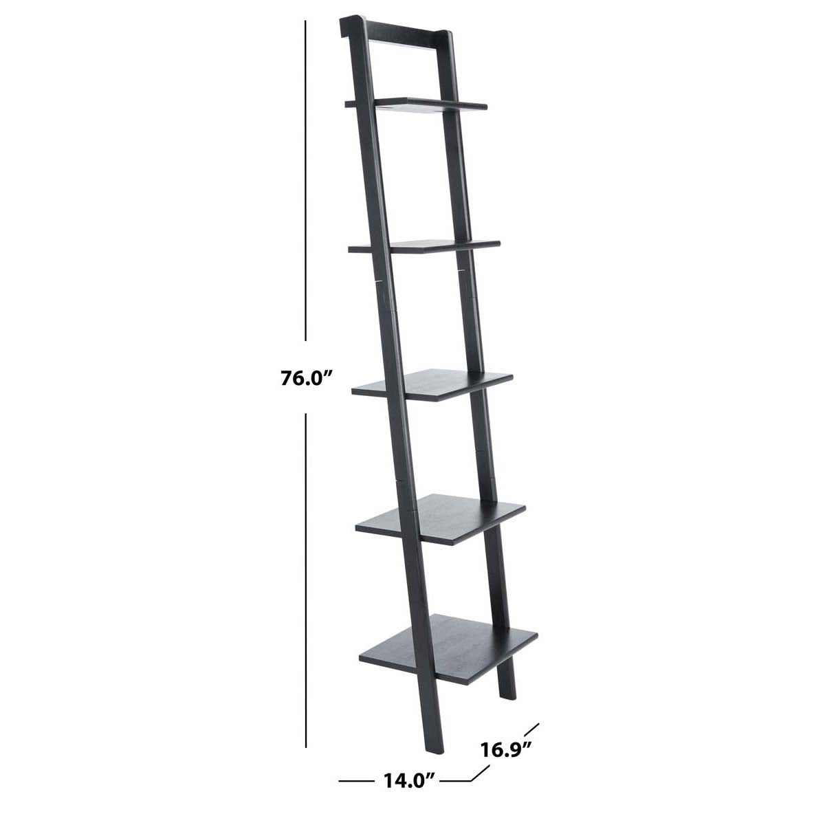 Allaire 5 Tier Leaning Etagere | Safavieh - Black