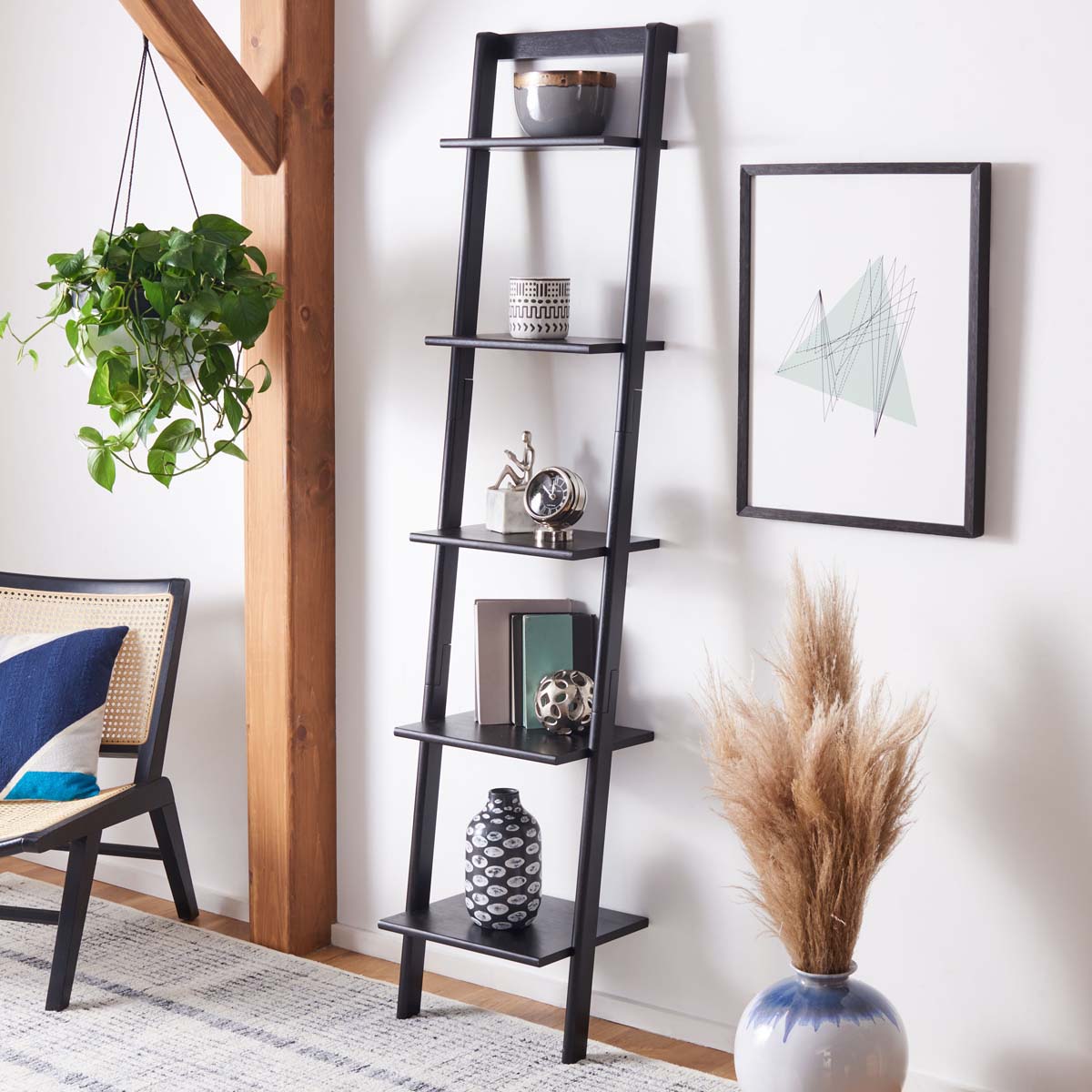 Allaire 5 Tier Leaning Etagere | Safavieh - Black