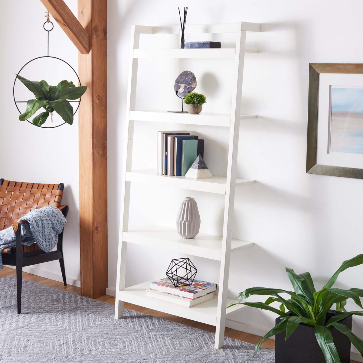 Beauregard 5 Tier Leaning Etagere | Safavieh - White