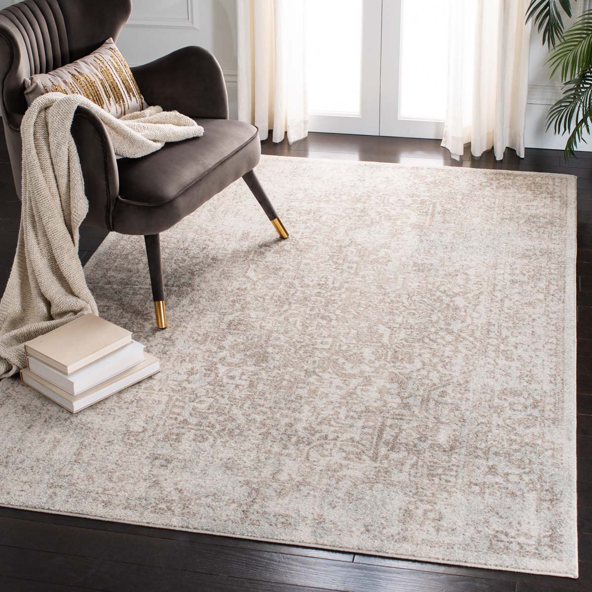 Safavieh Evoke 256 Rug, White, EVK256 - Ivory / Taupe