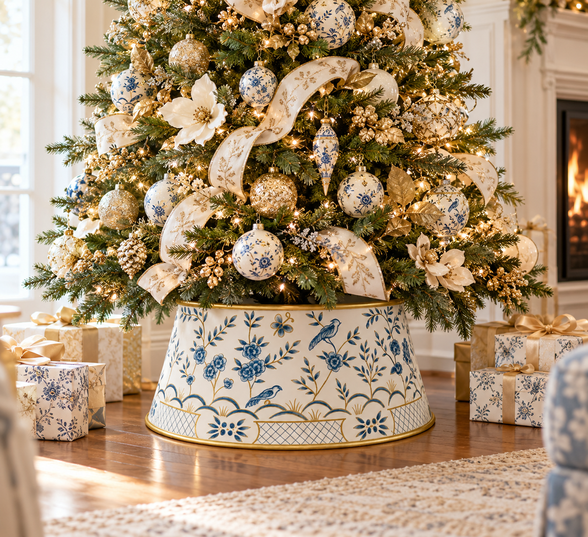 Ivory & Blue Chinoiserie Tree Collar