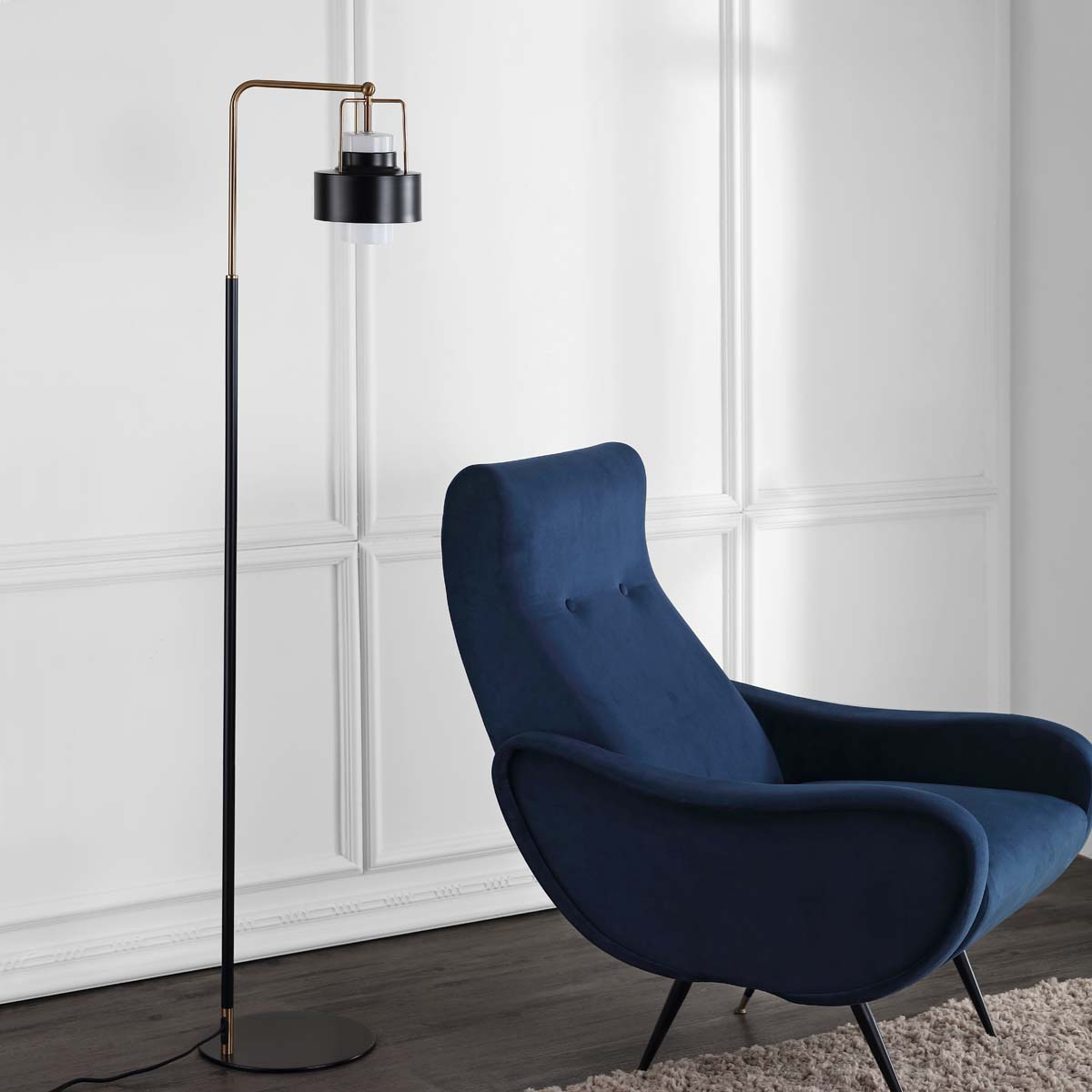 Safavieh Brendon Floor Lamp, FLL4039 - Black/Brass Gold