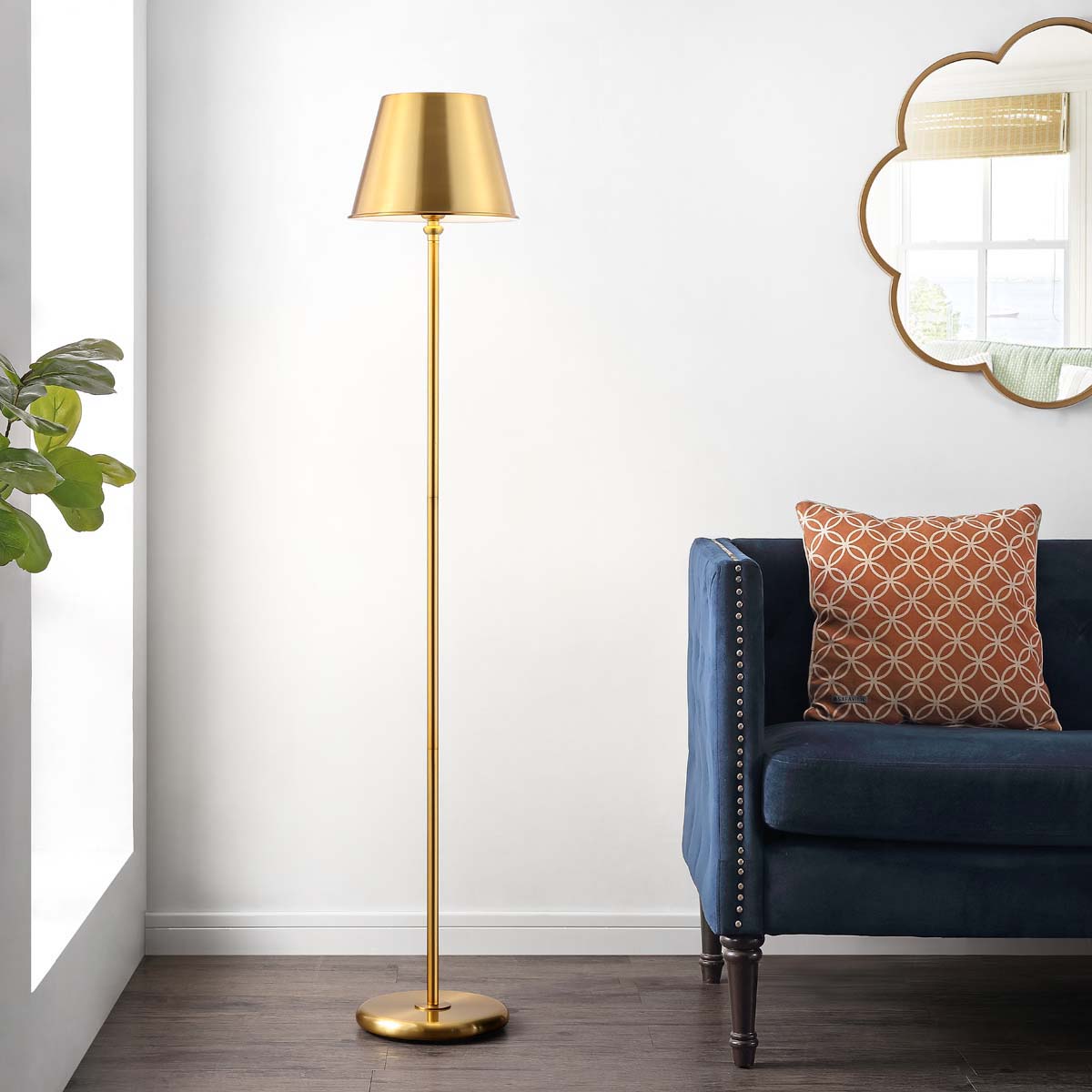 Safavieh Asher Iron Floor Lamp , FLL4094 - Brass