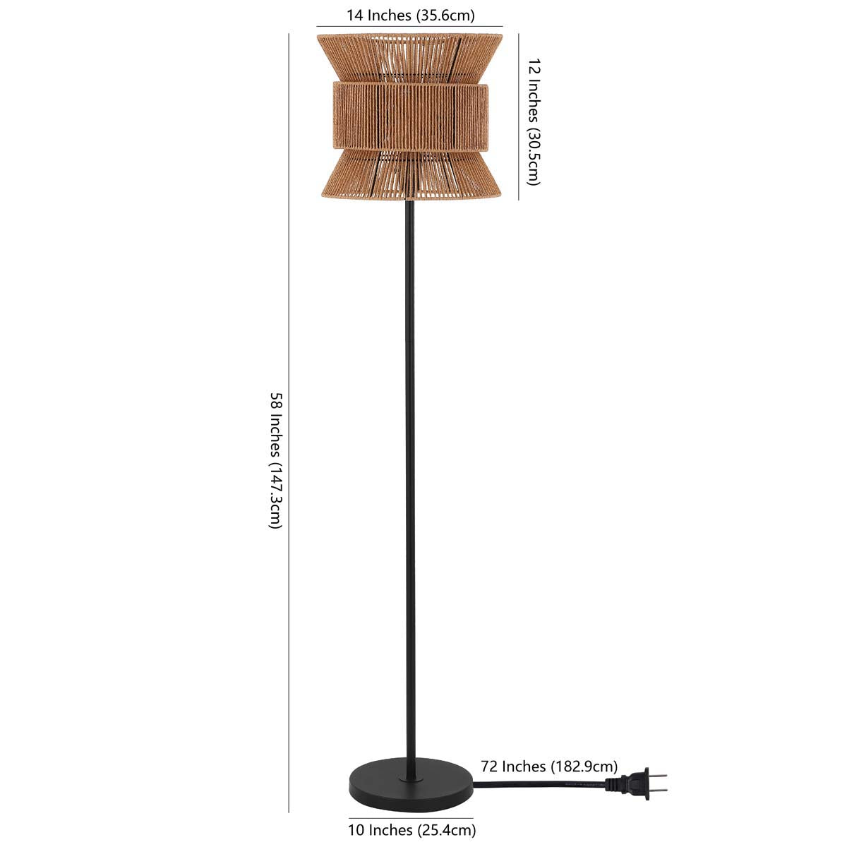 Safavieh Boyer Floor Lamp , FLL4100 - Natural / Black