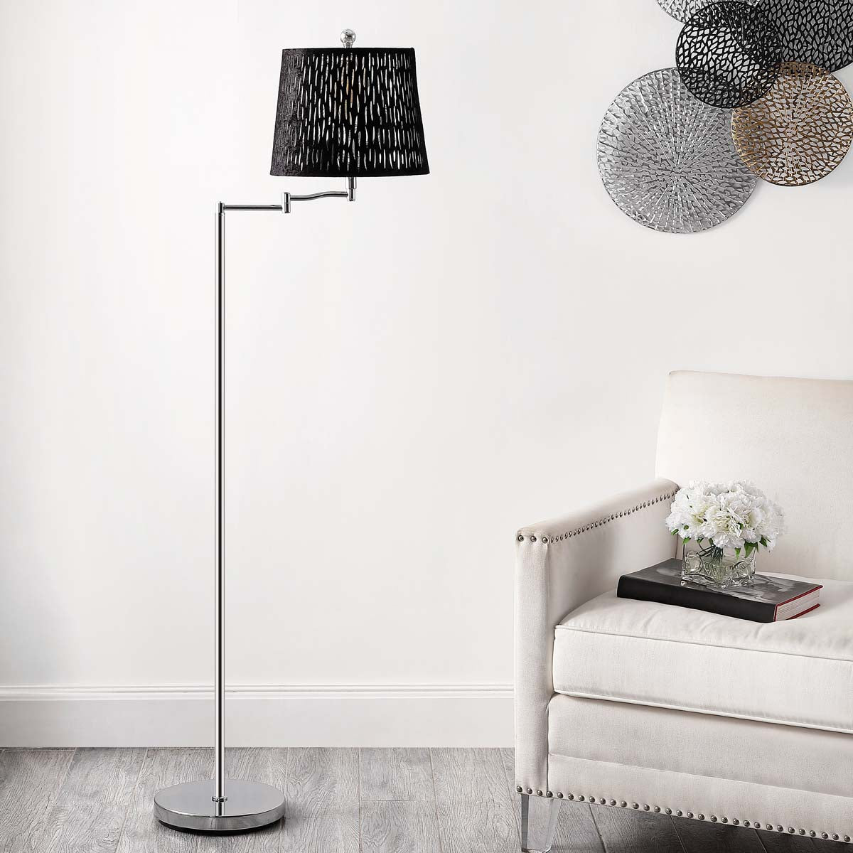 Safavieh Berman Floor Lamp , FLL4110 - Chrome