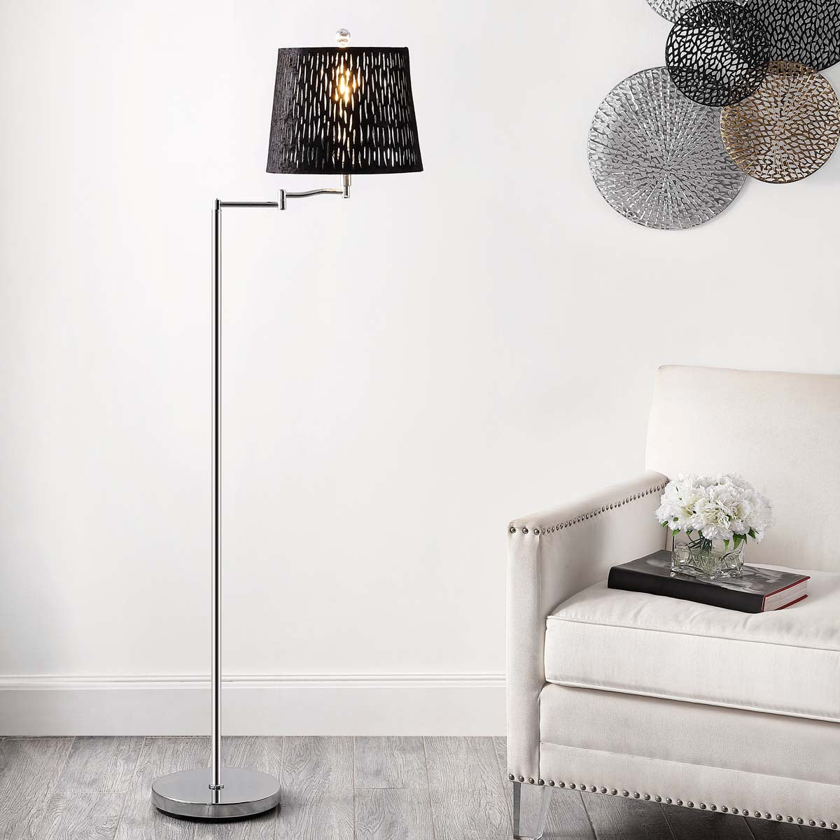 Safavieh Berman Floor Lamp , FLL4110 - Chrome